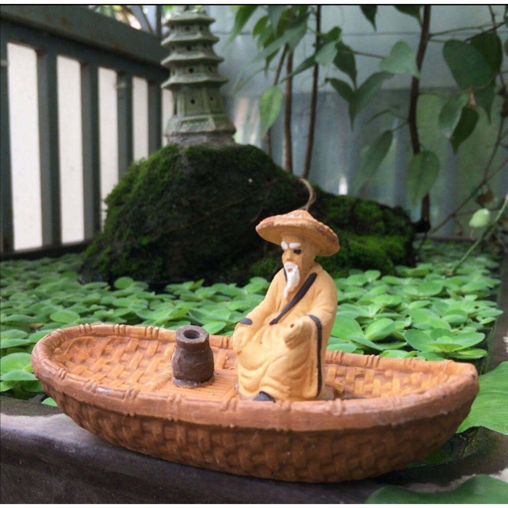 Tượng gốm Thuyền Trang Trí Hòn Non Bộ