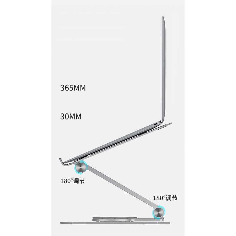 Giá đỡ Laptop, Macbook Nhôm chính hãng Boneruy L05 chân đế xoay 360 độ chắc chắn cao cấp cho máy 11 - 16 inch.