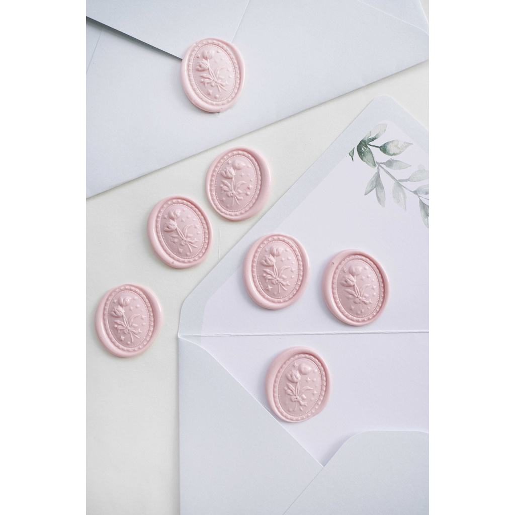 Con dấu sáp niêm phong - mẫu hoa oval