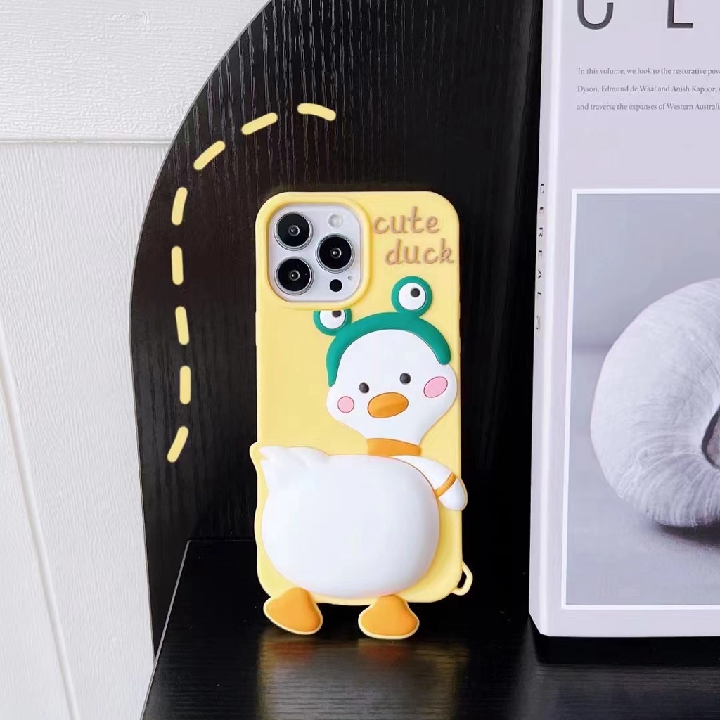 Ốp Điện Thoại Silicon Mềm Chống Sốc Họa Tiết Chú Vịt Hoạt Hình Cho iPhone 13 12 11 Pro Max XR XS Max X