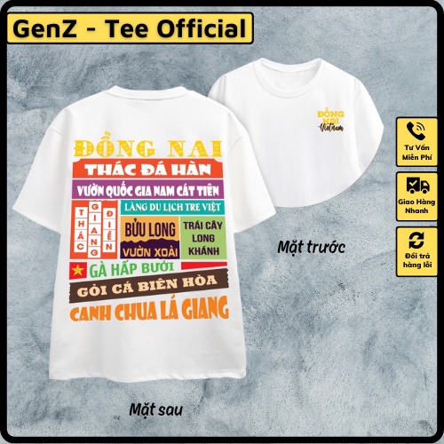 Áo Thun Local Brand Tỉnh Đồng Nai, Áo 63 Tỉnh Thành Nam Nữ Form Rộng Unisex Genz Cá Tính