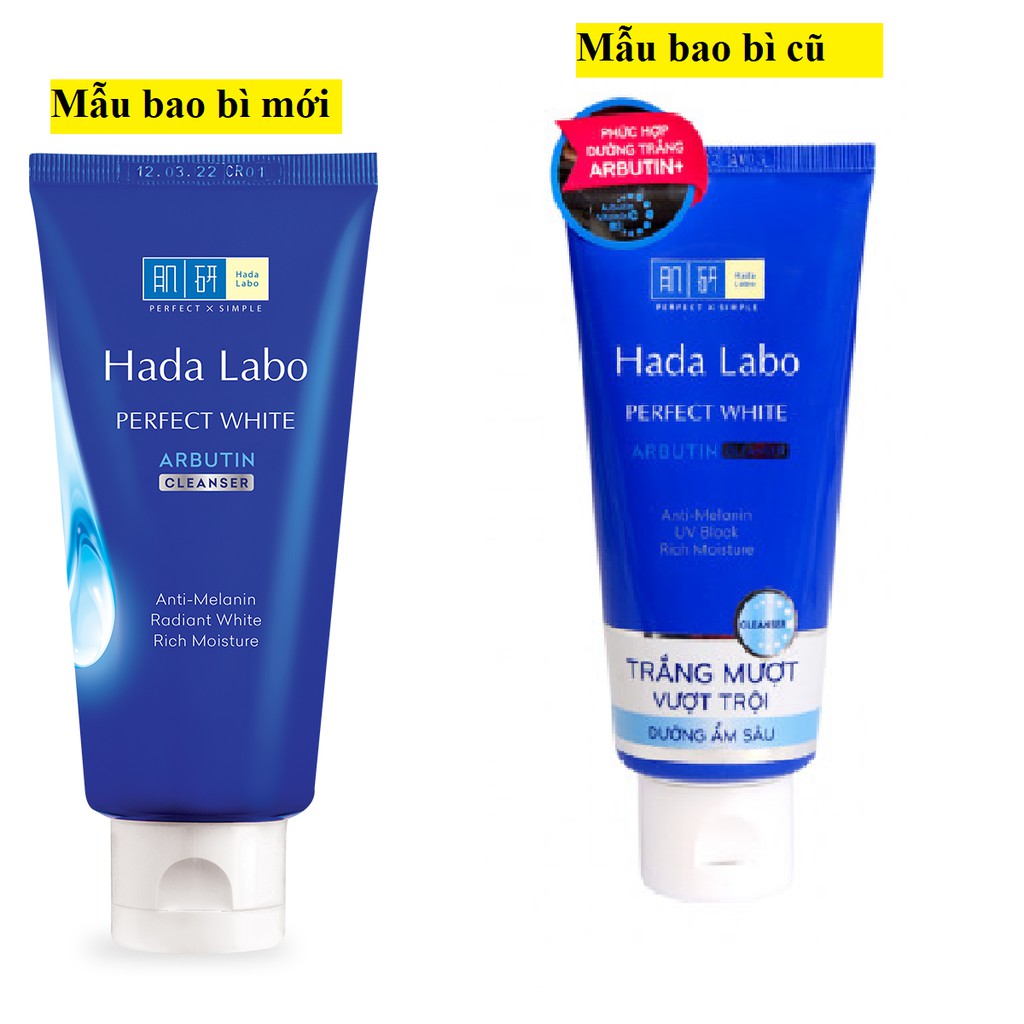 (mẫu mới 2023) Kem rửa mặt dưỡng trắng Hada Labo Perfect White Cleanser 80g | WebRaoVat - webraovat.net.vn
