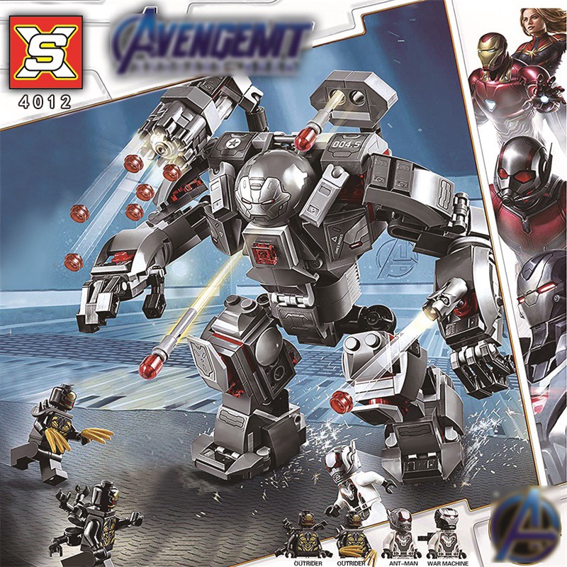 Lắp ráp xếp hình  MARVEL SUPER HEROES 76124 SX 4012 : BỘ GIÁP WAR MACHINE BUSTER 405 mảnh
