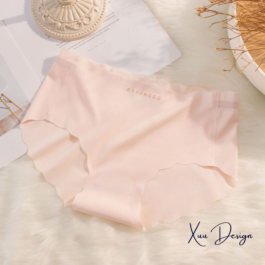 Quần lót nữ vải cotton gân tăm co dãn, không đường may viền lượn sóng tông màu nhẹ nhàng - Wexuu Design  QC127