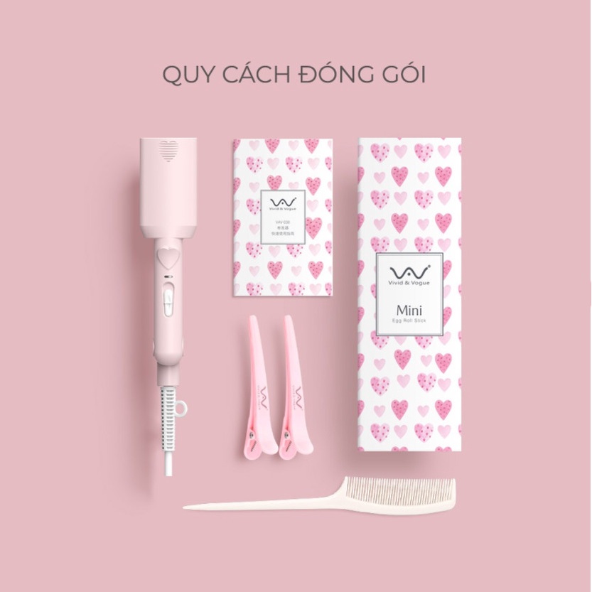 Máy Uốn Tóc VIVID&VVOGUE Máy Uốn Mini Cuộn Trứng Tình Yêu