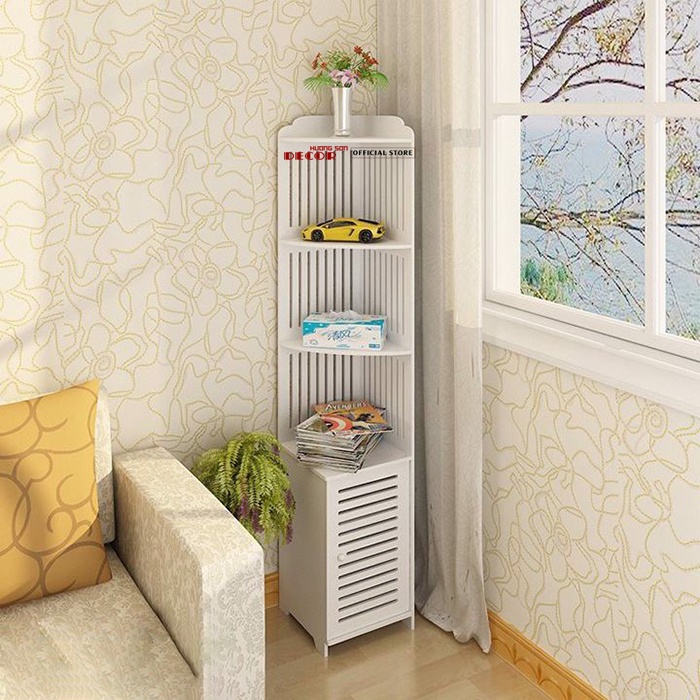 Tủ đầu giường nhà tắm phòng khách tam giác gỗ PVC cao cấp chống nước sang trọng tiện dụng