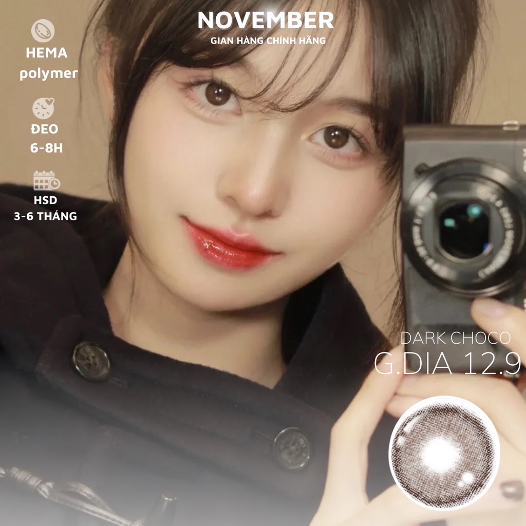 Kính áp tròng màu nâu tối CHOCOPONG DARK CHOCO tự nhiên phù hợp đi học đi làm