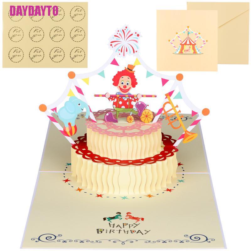 [DAYDAYTO] 3D Birthday Cards Pop up Birthday Card Happy Birthday Circus Design 3D Greeting