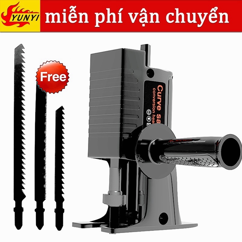 bộ chuyển đổi máy khoan thành máy cưa Điện Cầm Tay, 3 Lưỡi Cưa Gỗ Kim Loại Nhựa,(Lắp Được Khoan Pin Và Khoan Điện)