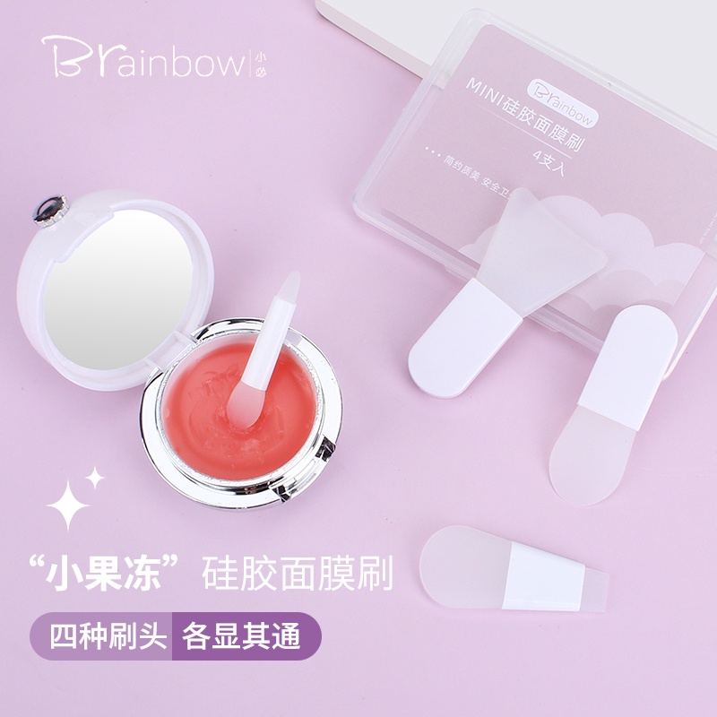 Bộ 4 Cọ Silicone Hai Đầu Dùng Quét Mặt Nạ Môi/Mặt Nạ Chăm Sóc Da