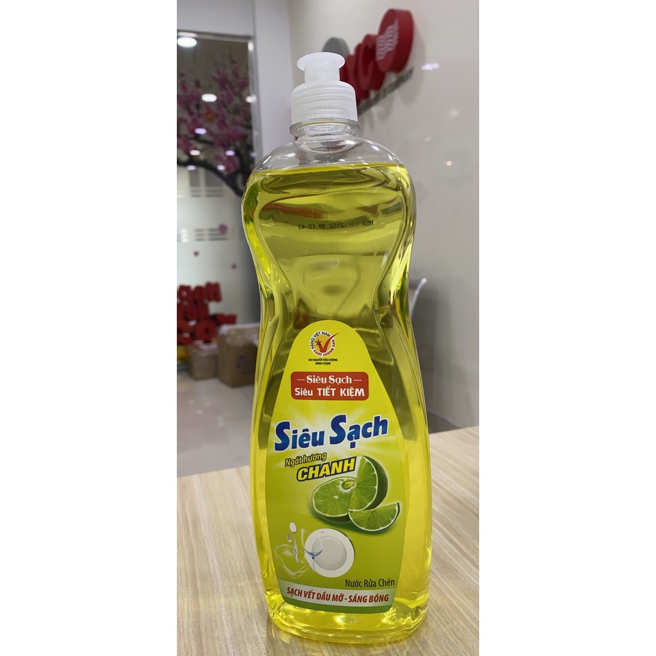 Nước rửa chén siêu sạch chanh 750gr NS750 sạch bóng viết dầu mỡ hương chanh thơm mát - Lixco Vietnam