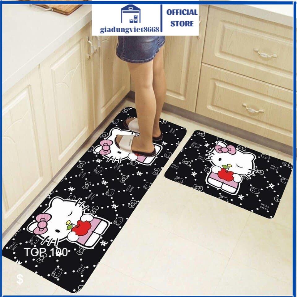 Sét thảm siêu thâm hút nhà bếp - Thảm bếp 3D Set 2cai size (40x60 - 40x120)