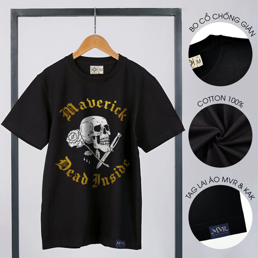 Áo thun nam nữ tay lỡ Cotton thoáng mát Maverick ngầu hoa hồng ghét ngày lễ tình nhân MVR KK3948