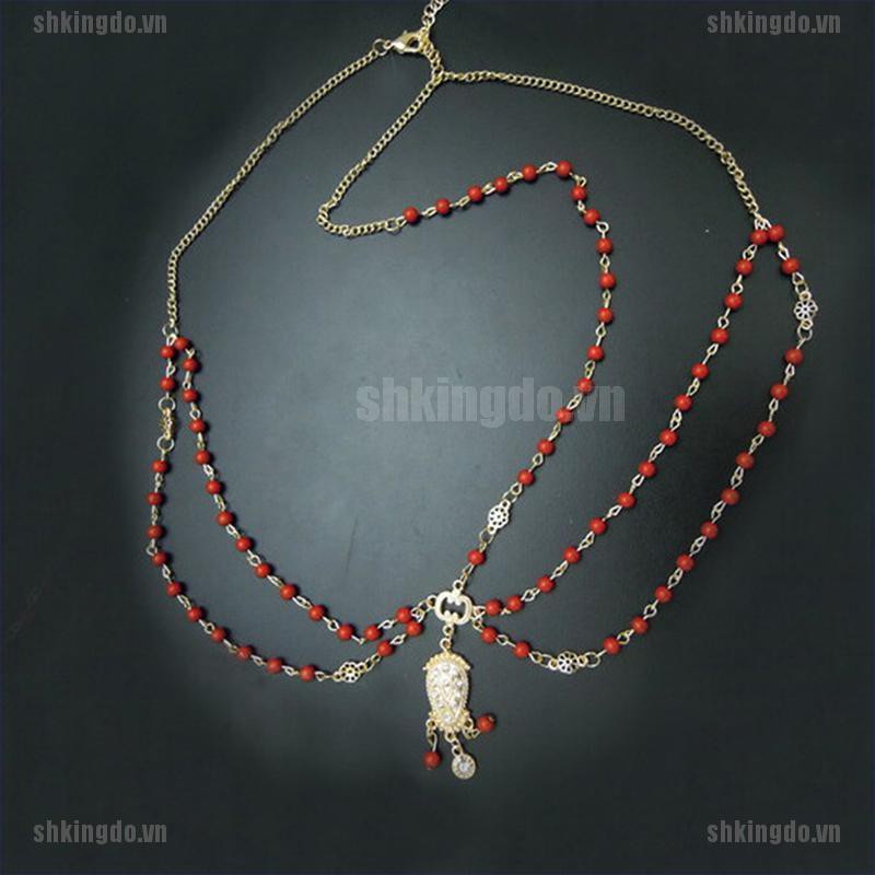 Chuỗi dây đeo đầu trang trí chuỗi hạt mặt đính đá cho cô dâu