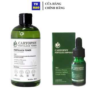 Bộ đôi dưỡng ẩm, mờ thâm và giảm mụn nước hoa hồng Caryophy 300ml và tinh chất giảm mụn Caryophy 10ml
