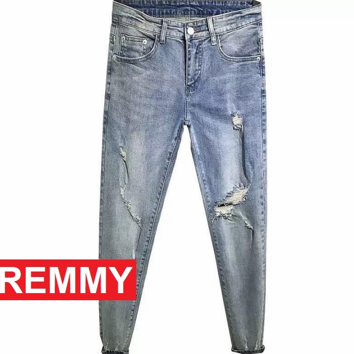 QUẦN JEAN NAM XANH XÁM RÁCH BỤI BẶM XẾP LI GẤU QUẦN KJ13 REMMYSHOP | BigBuy360 - bigbuy360.vn