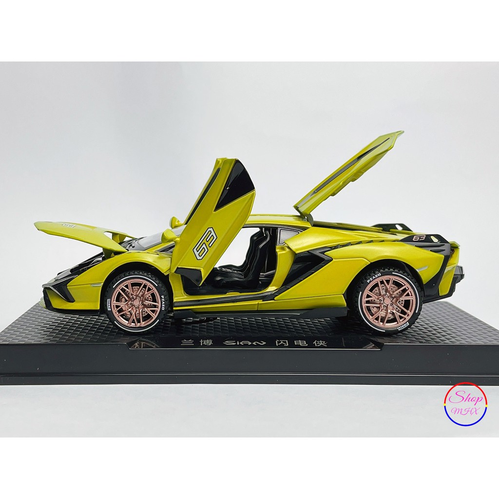 Xe mô hình sắt Lamborghini Sian FKP 37 TẶNG KÈM BIỂN SỐ tỉ lệ 1:32 hãng XHD