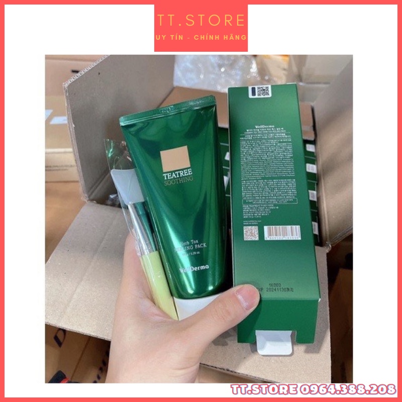 Mặt Nạ Tẩy Da Chết Vi Tảo Biển WellDerma Teatree Soothing Herb Tox Peeling Pack 150gr Hàn Quốc.