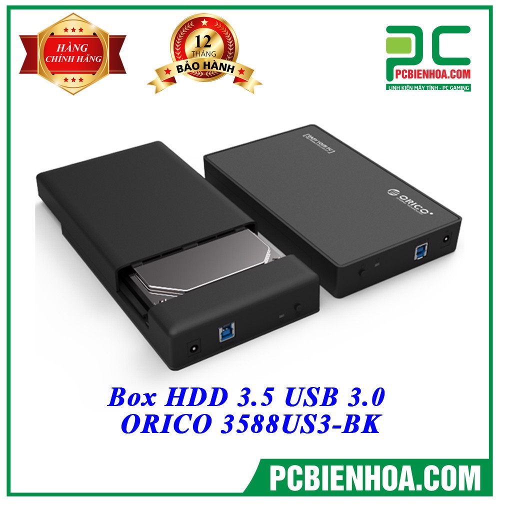 [Mã ELMS05 giảm 5% đơn 300k]Box HDD 3.5 USB 3.0 ORICO 3588US3-BK