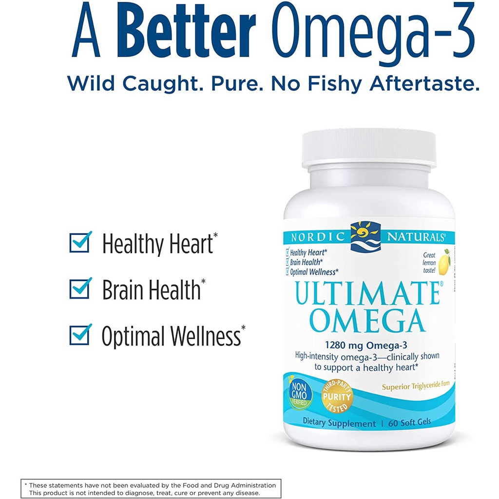 |Mẫu mới| Viên Nordic Naturals Ultimate Omega, Vị chanh - 1280 mg Omega 3 60 viên
