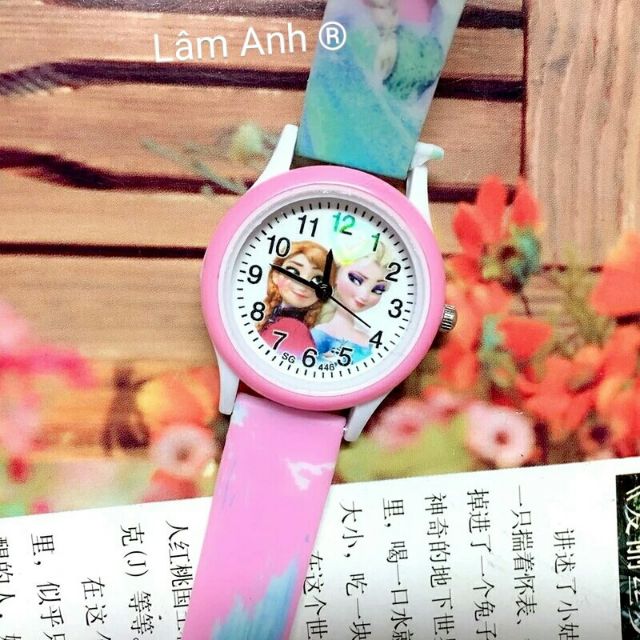 [Mã FAMAYFA2 giảm 10K đơn 50K] Đồng hồ em bé Elsa anna dây cao su bền bỉ