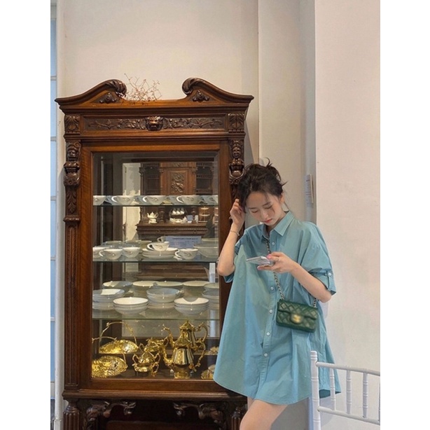 Áo Sơ Mi GU Dáng Rộng 2 Màu