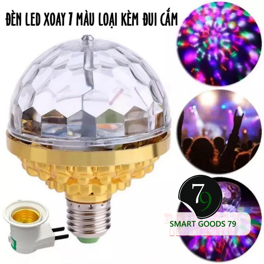 [Freeship hàng cao cấp 308 ] Đèn led xoay 6 màu vũ trường karaoke gia đình nháy chớp theo nhạc bay phòng sân khấu