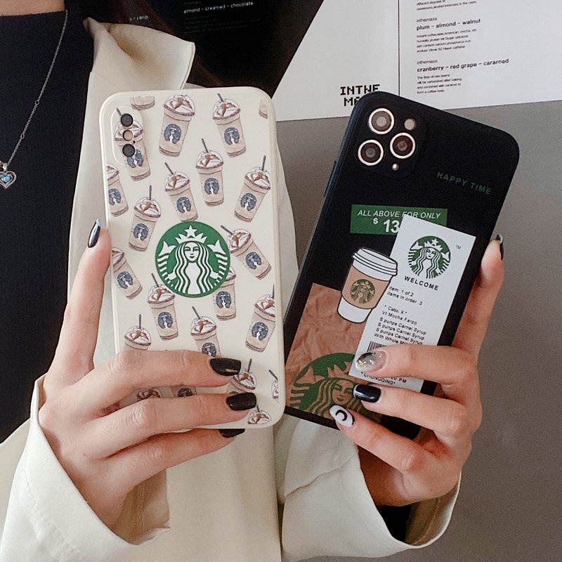 Ốp điện thoại dẻo in hình ly trà sữa Starbucks cho Xiaomi Redmi Note 10 10S 9 8 7 Pro 4G 9T Poco F3 F2 M3 Pro 5G