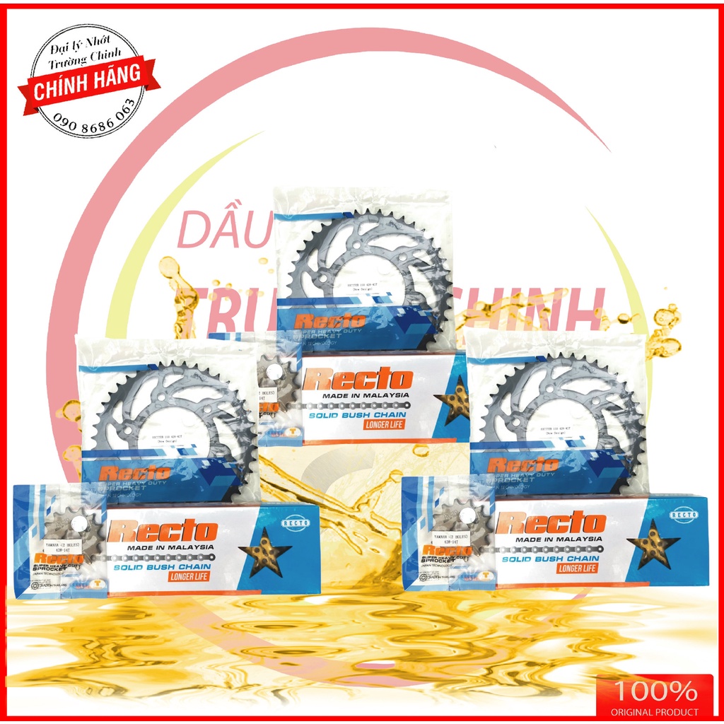 Nhông sên dĩa Recto dành cho xe Exciter 150 14-42T hàng chính hãng