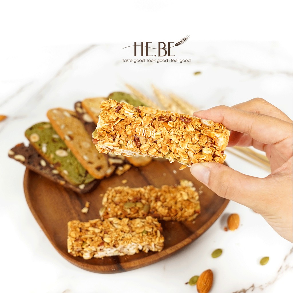 Thanh Ngũ Cốc Crunchy - Granola Bar Không Đường by He.Be