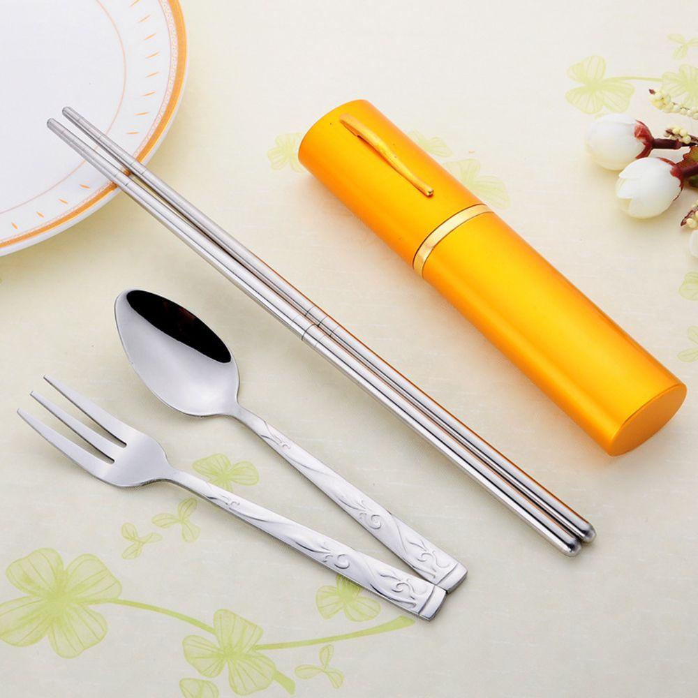 Bộ Muỗng Đũa Nĩa Gấp Gọn Kèm Hộp Đựng Tiện Lợi