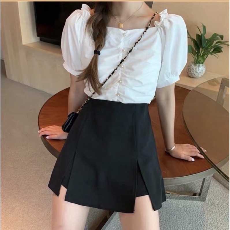 Quần váy xẻ tà 2 bên Junnie Closet