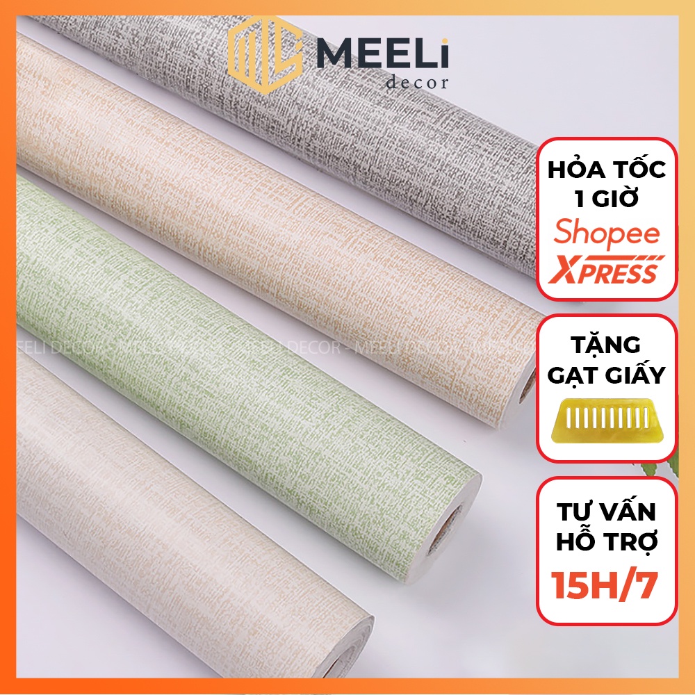 Giấy dán tường giả vải Meeli Decor trang trí phòng ngủ phòng khách, sẵn keo dễ dán, kt 5m x 45cm, ME20