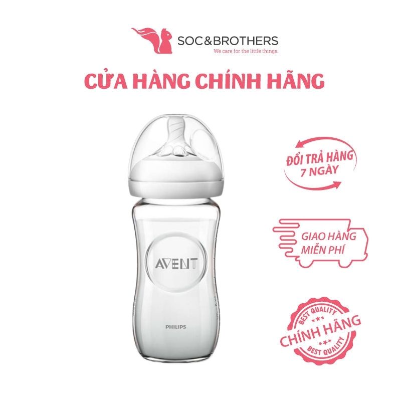 [Mã BMBAU50 giảm 7% đơn 99K] Bình sữa Avent thủy tinh 240ml