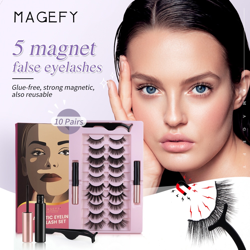 Set 10 cặp mi giả nam châm MAGEFY tiện dụng chất lượng cao