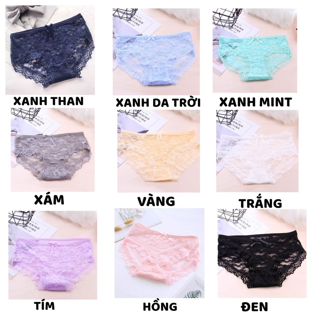 Quần Lót Nữ - Quần Lót Ren Nữ sexy thiết kế hoa phối tầng điệu đà lên dáng sexy DAN STORE MÃ 017