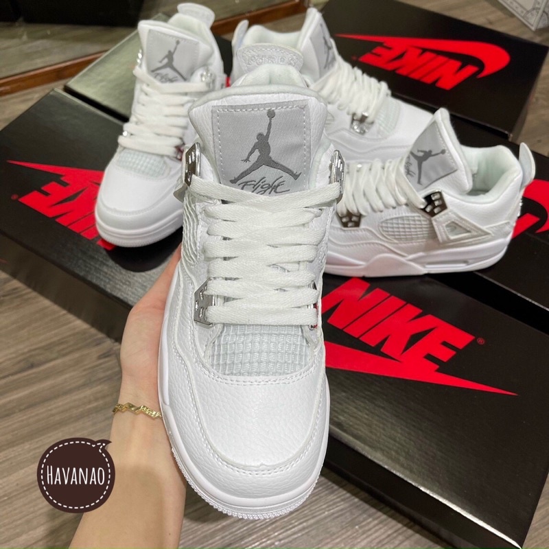 Giày jordan4 trắng 11 . Giày thể thao nam nữ sneaker kèm hộp