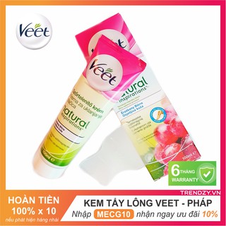 [Veet tẩy lông] Kem tẩy lông Veet 100ml - da nhạy cảm - Nhập khẩu Pháp | Tẩy lông vùng kín - Triệt lông vĩnh viễn