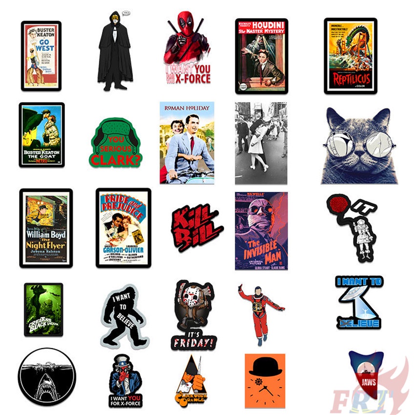 ❉ Mixed Movie &amp; TV Shows Series 02 Waterproof Graffiti Stickers ❉ 50Pcs/Set DIY Fashion Luggage Laptop Skateboard Doodle Decal Stickers