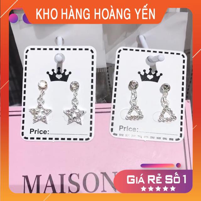 Khuyên tai đính đá hình