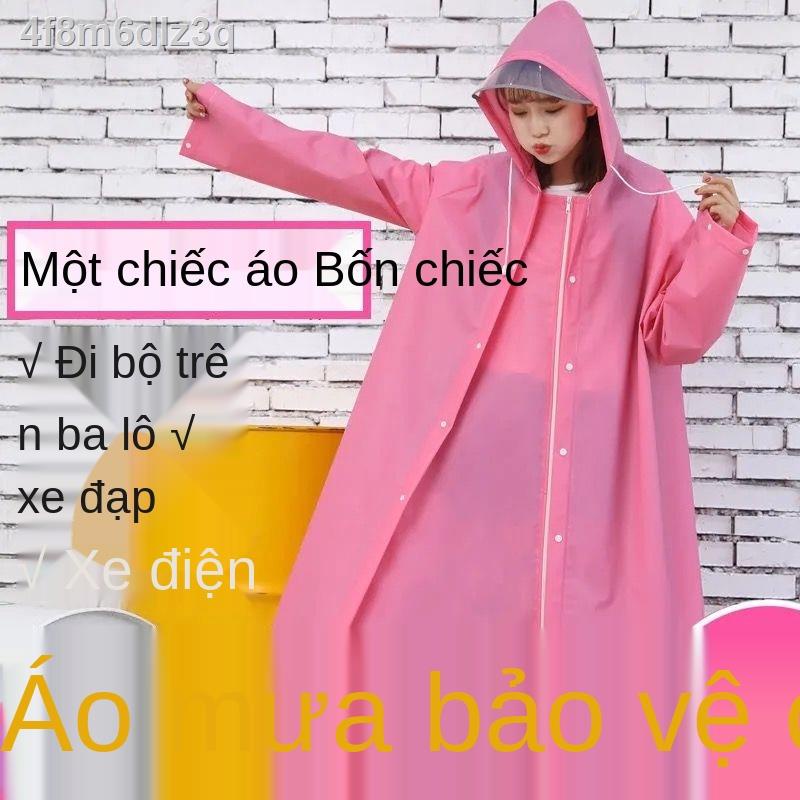 ⊙ (HÀNG HOT)❅Áo mưa đi bộ đường dài đàn ông và phụ nữ trong suốt pin điện xe đạp học sinh người lớn trẻ em độc thân cặp