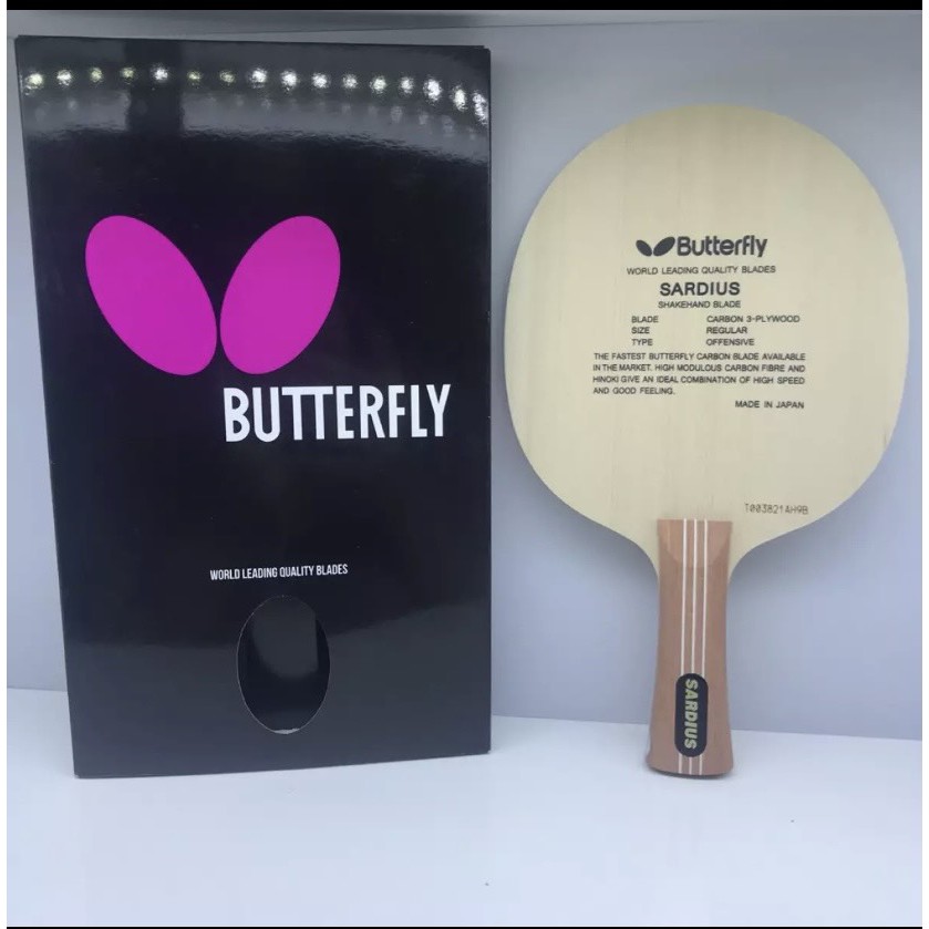 Cốt Vợt Bóng Bàn Chính Hãng BUTTERFLY SARDIUS Cấu Tạo 3 Lớp Gổ 2 lớp Carbon Made In Japan