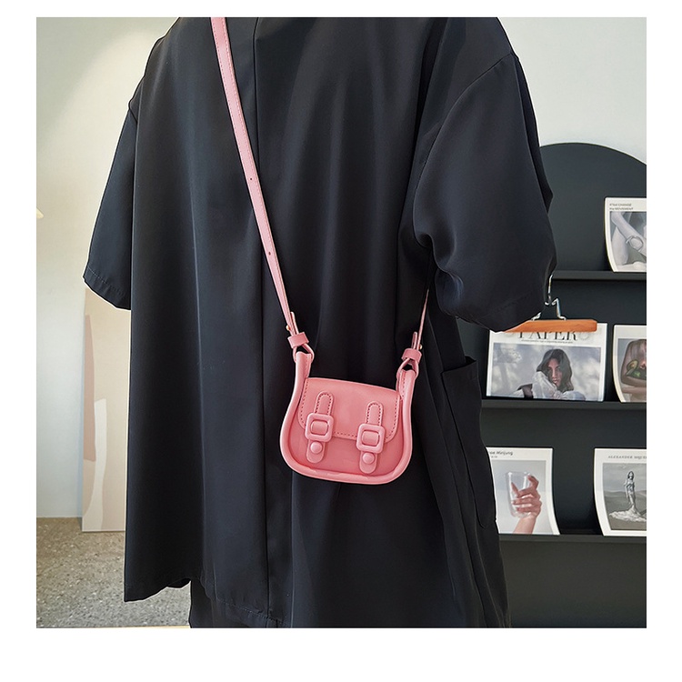 Túi Đeo Chéo mini Màu Trơn Phong Cách retro Thời Trang Mùa Hè 2022 Dành Cho Bạn Nữ