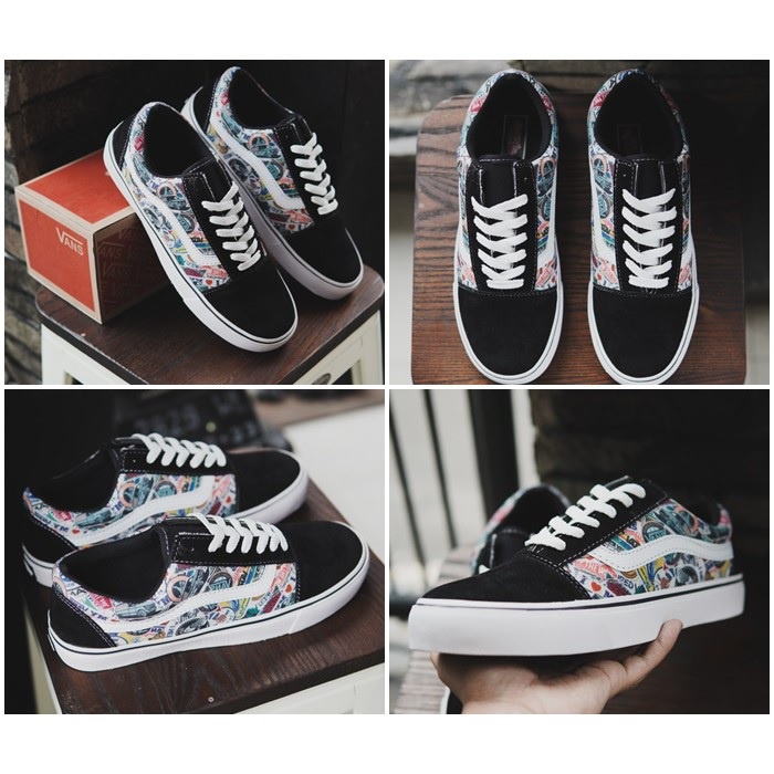 Giày Sneaker Đi Học In Logo Vans 3D Thời Trang Cho Nam Và Nữ