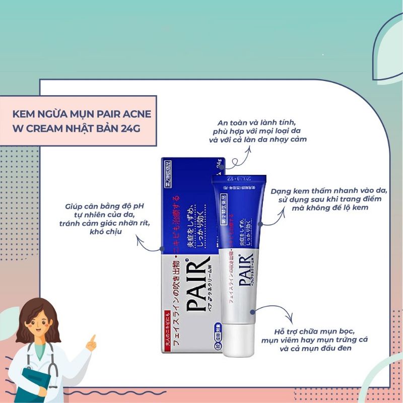 Kem ngừa mụn Pair Acne W 24g