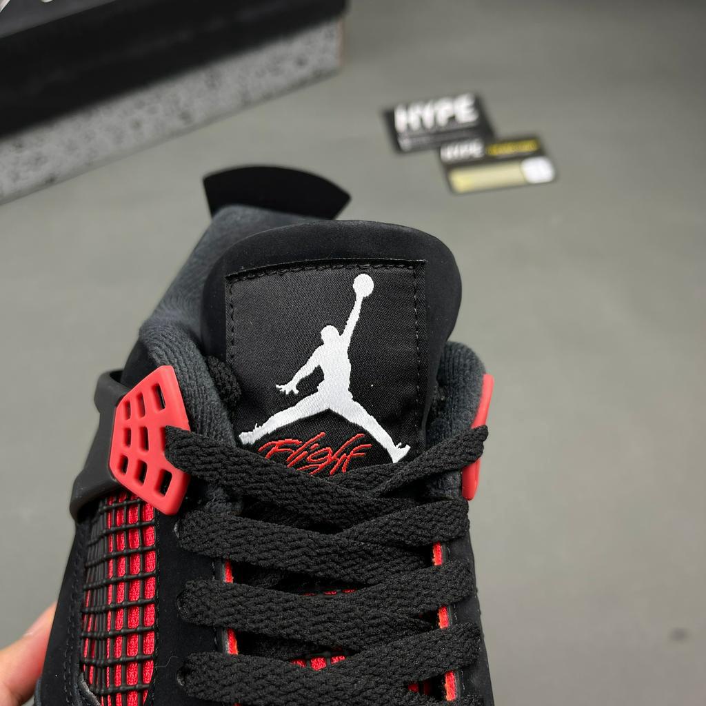 Giày Jordan 4 Red Thunder (JD4 đen đỏ) - HYPE SNEAKER | Phiên bản High Quality