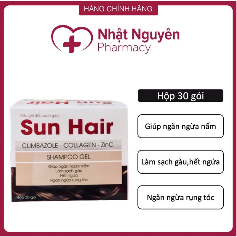 Dầu gội đầu sạch gàu Sun Hair giúp ngăn ngừa nấ.m,làm sạch gàu, hết ngứa, ngăn ngừa rụng tóc
