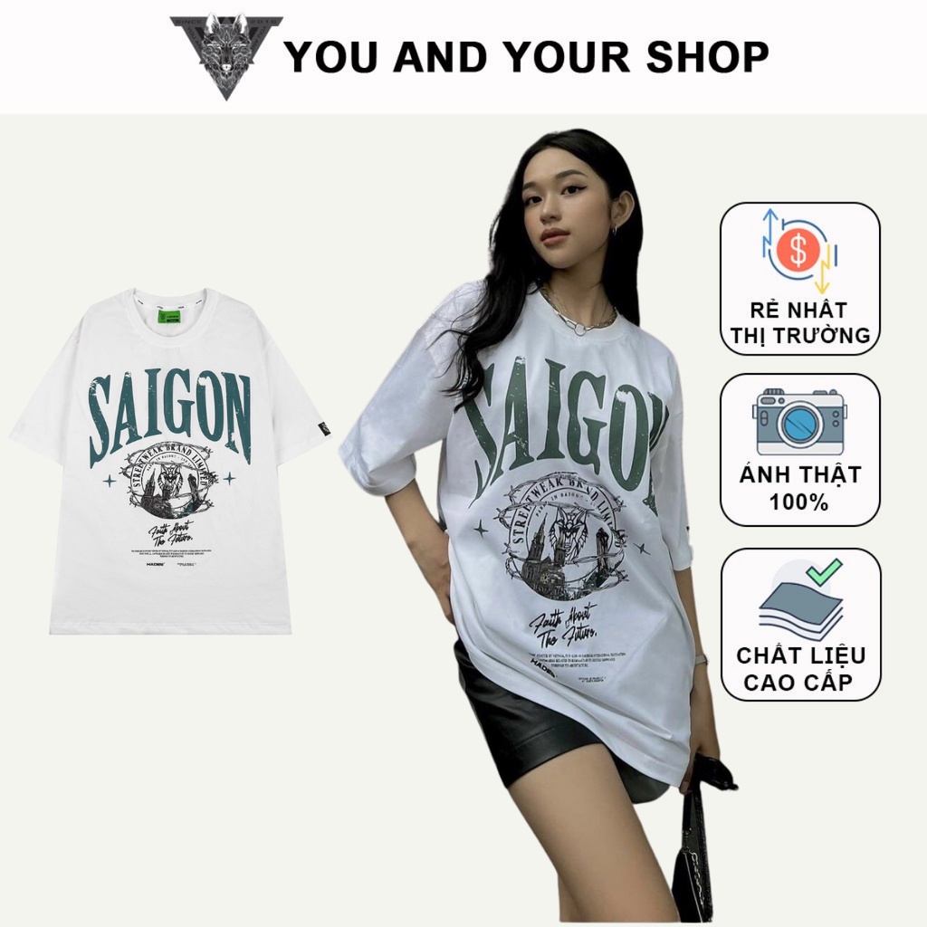 Áo Thun nam nữ- Áo Phông unisex nam nữ tay lỡ form rộng in HADES SAIGON