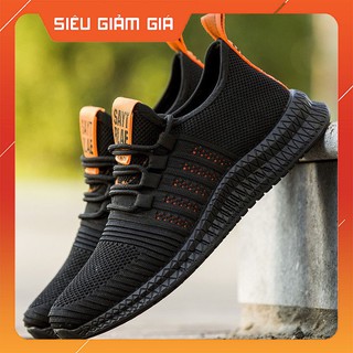 Giày thể thao nam đen cam - giày nam đen - full box