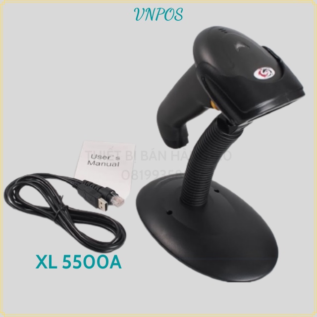 [NHẬP THIE9 GIẢM 9%] Máy quét mã vạch cầm tay KPOS XL5500A - Súng scan mã Barcode 1D dùng trong Cửa hàng, Siêu thị